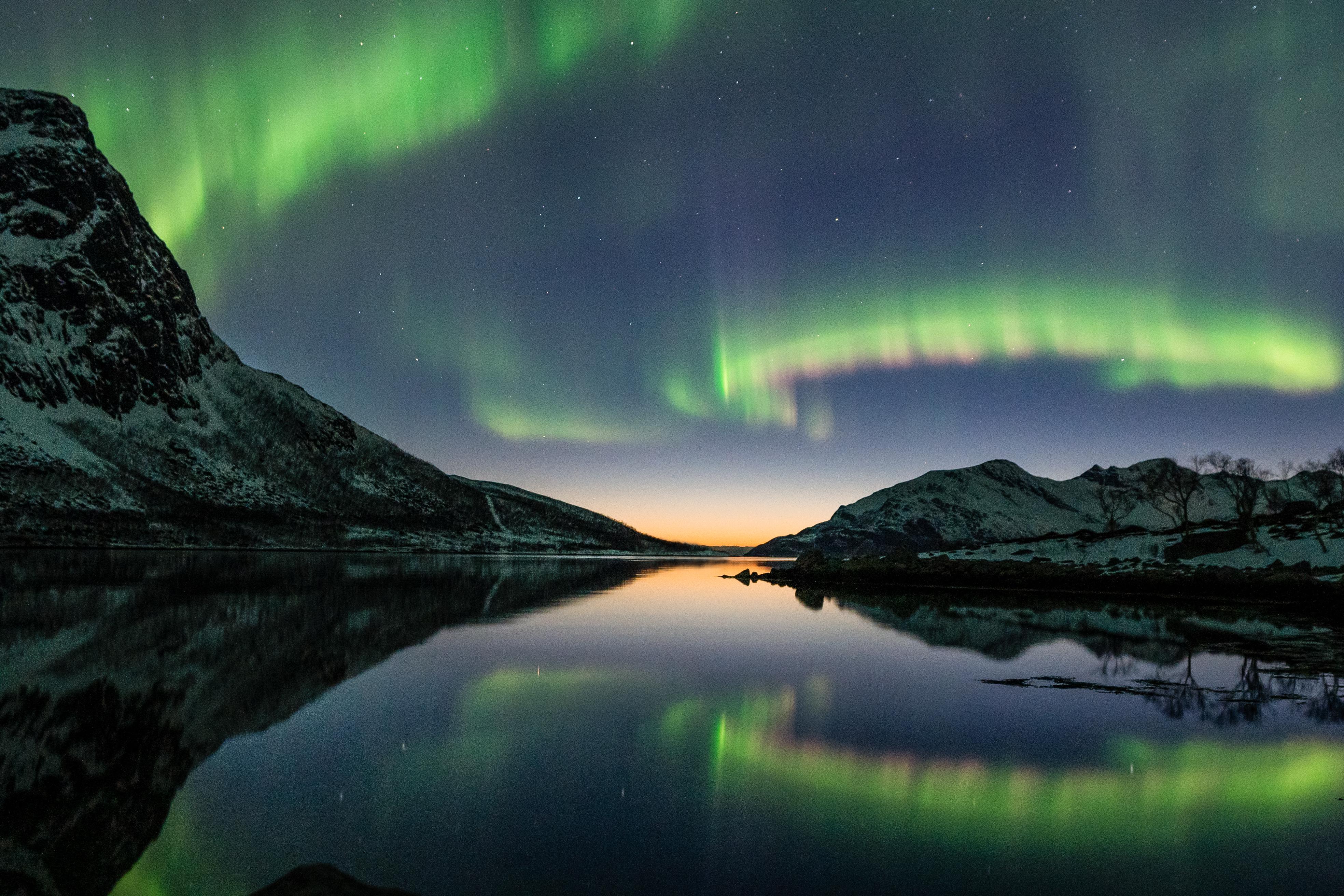 Aurora borealis showing its colors at midnight near Tromsø, Norway (OC - Aurora Mental Health And Recovery Reviews