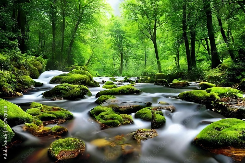 Beautiful 3D Nature and landscape wallpaper of a waterfall in a forest - Best Herb For Memory And Focus