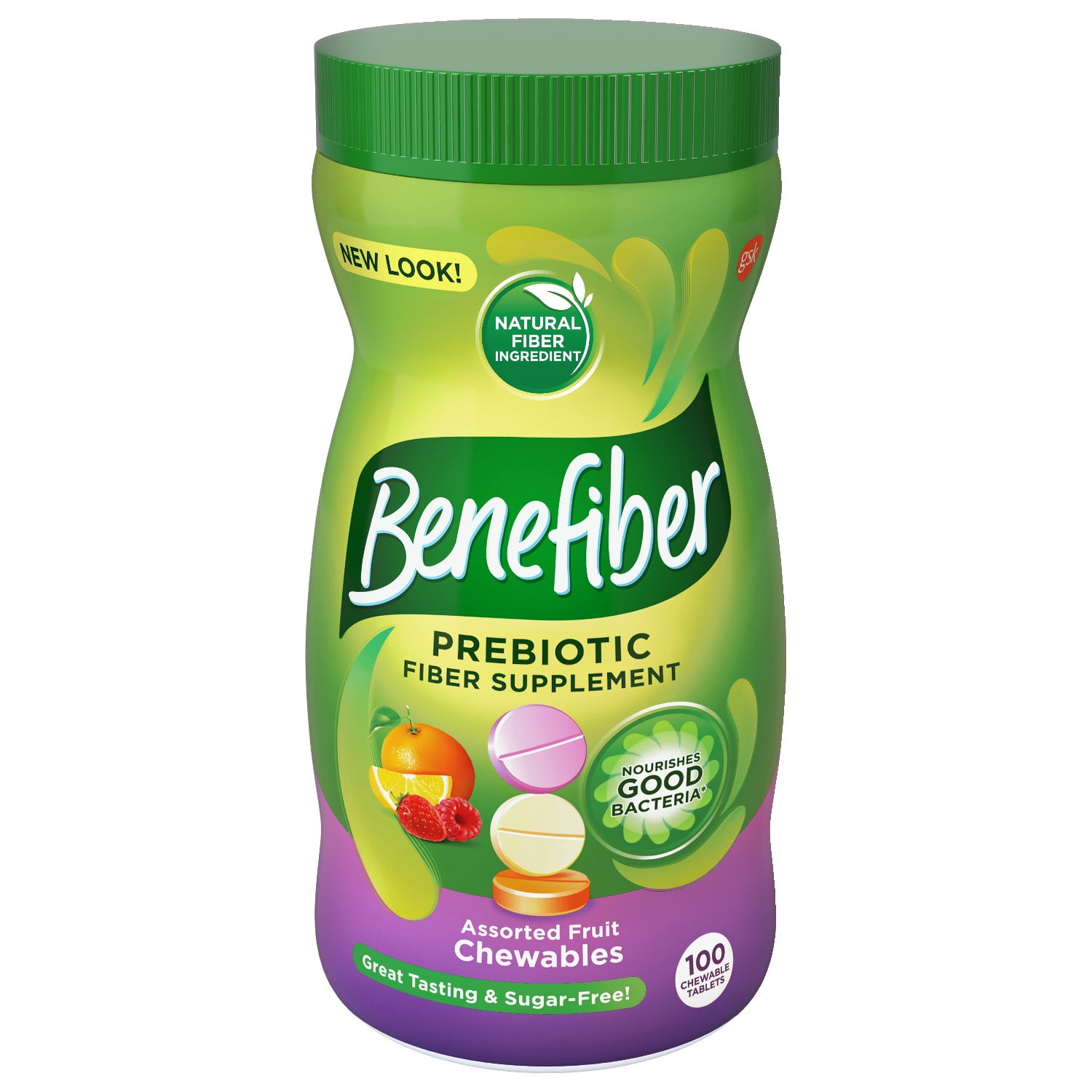 Benefiber Assorted Fruit Chewables Prebiotic Fiber Supplement, 100 - Benefiber On The Go Prebiotic Fiber Supplement Powder