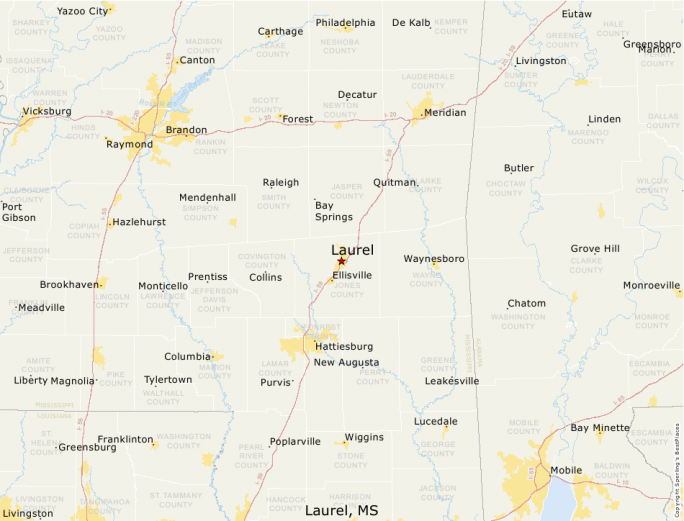 How Far Is Laurel Mississippi From New Orleans