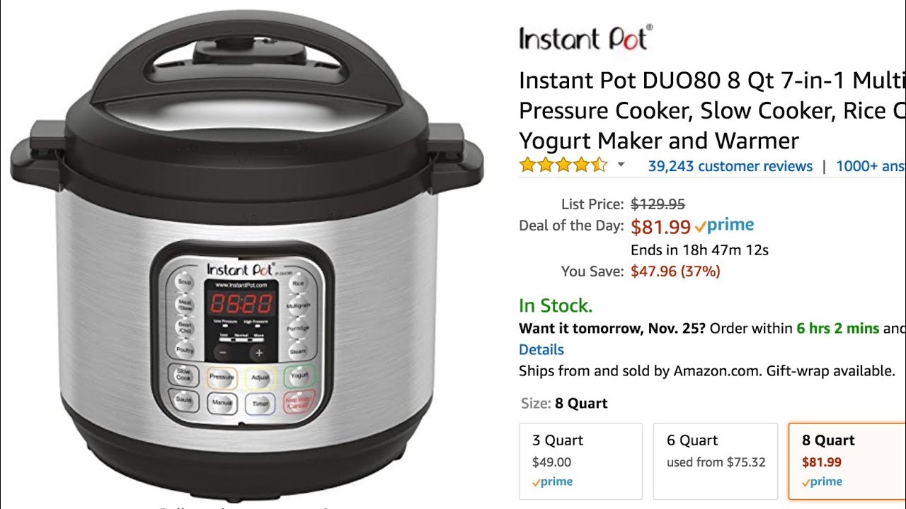 8 Qt Instant Pot Black Friday