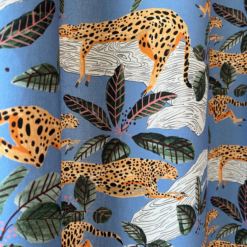 Blue Leopard Cafe Curtains - Etsy - By Heart Vs Kendamil Vs Bobbie