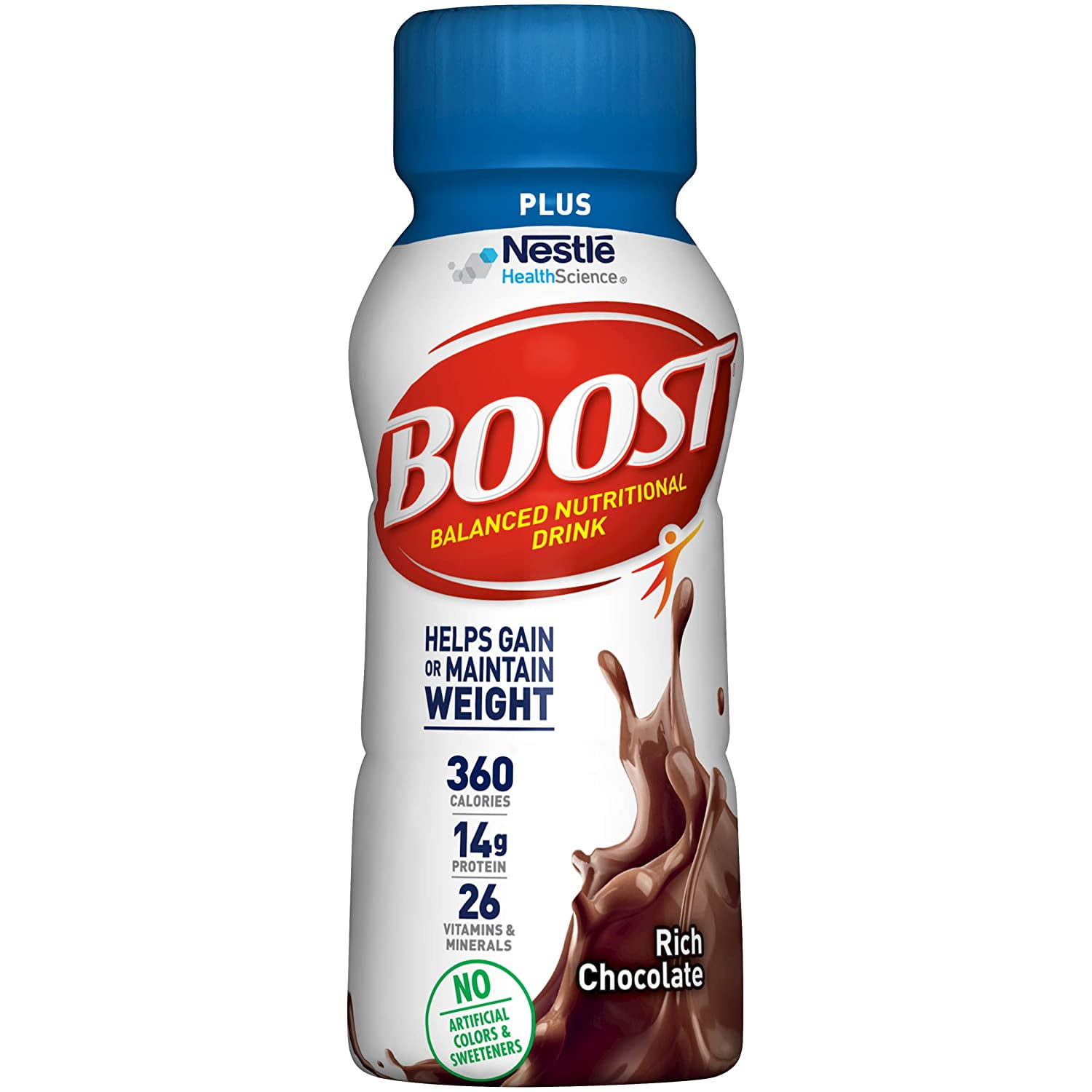 BOOST Plus Complete Nutritional Drink, Rich Chocolate, 8 Ounce Bottle - Boost Cleaner - Clean Up Smart