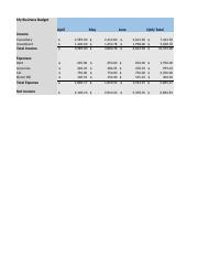 Business Budget Analysis: Income, Expenses, and Net Income - | Course Hero - Analyze The Following Budget With An Income Of $600