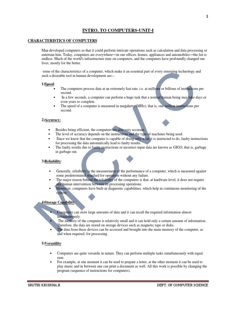 Characteristics of Computers | PDF | Computer Data Storage | Computing - Identify The Characteristics Of A Desktop Computer