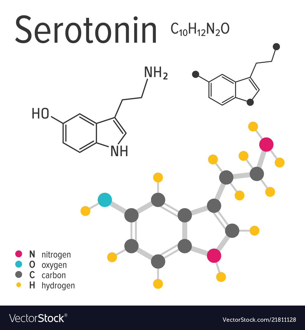 Chemical formula of the serotonin molecule Vector Image - Serotonin Coolsculpting & Weight Loss Center Orlando Weight Loss Clinic