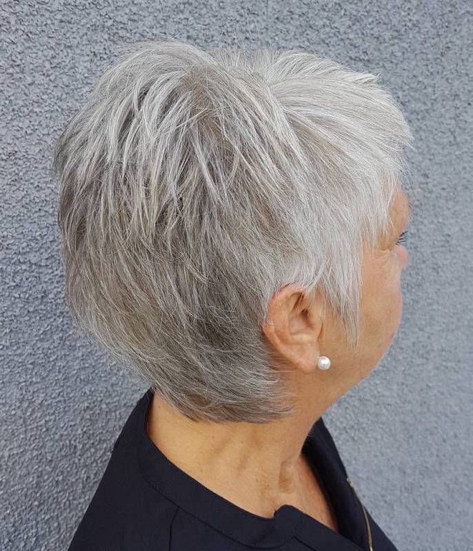 Choppy Salt And Pepper Pixie | Womens hairstyles, Hair styles, Short - Edgy Salt And Pepper Pixie Cut