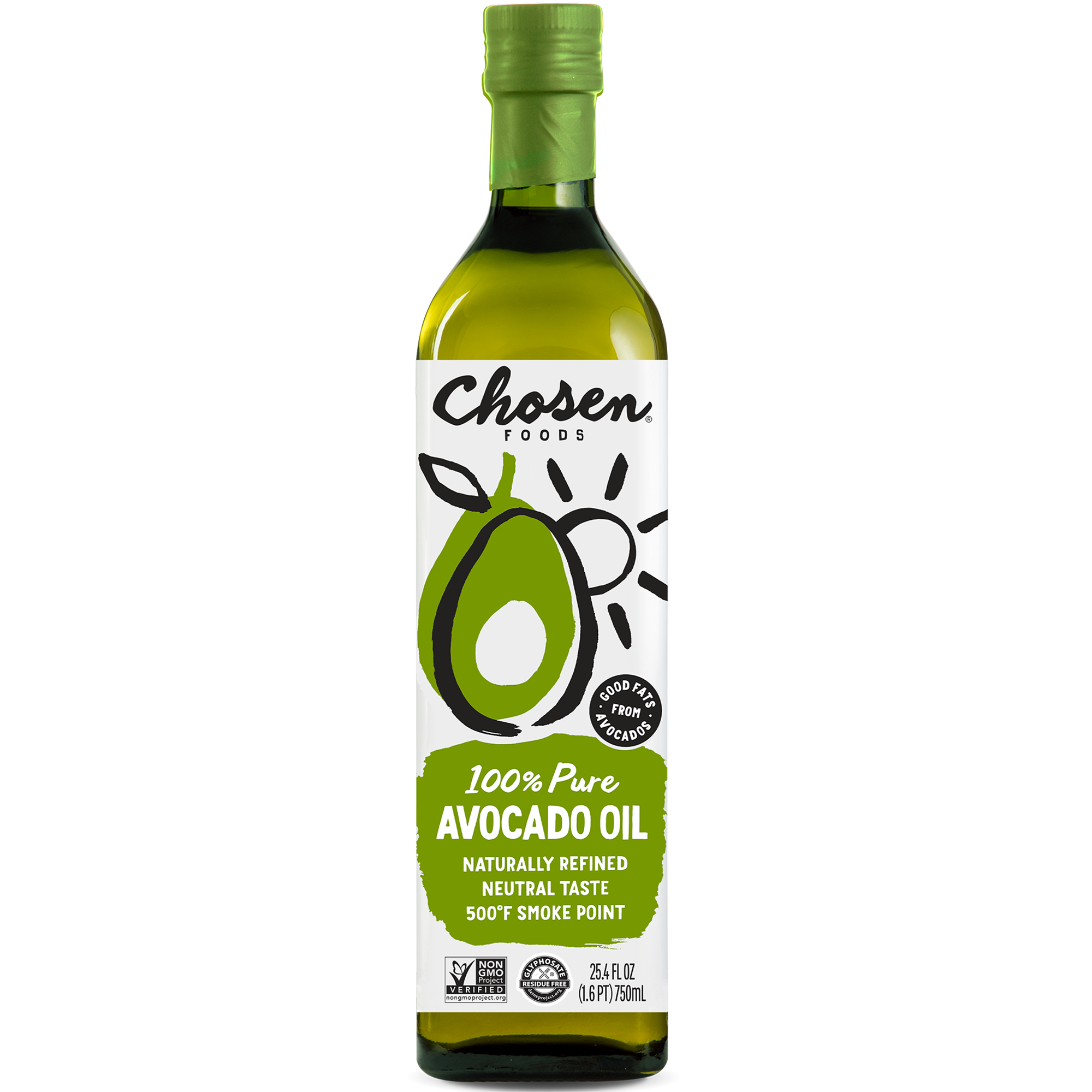 Chosen Foods 100% Pure Avocado Oil - 25.4 Fl Oz — UPC 853807005828 — Go-UPC - Chosen Foods Avocado Oil 1 Liter