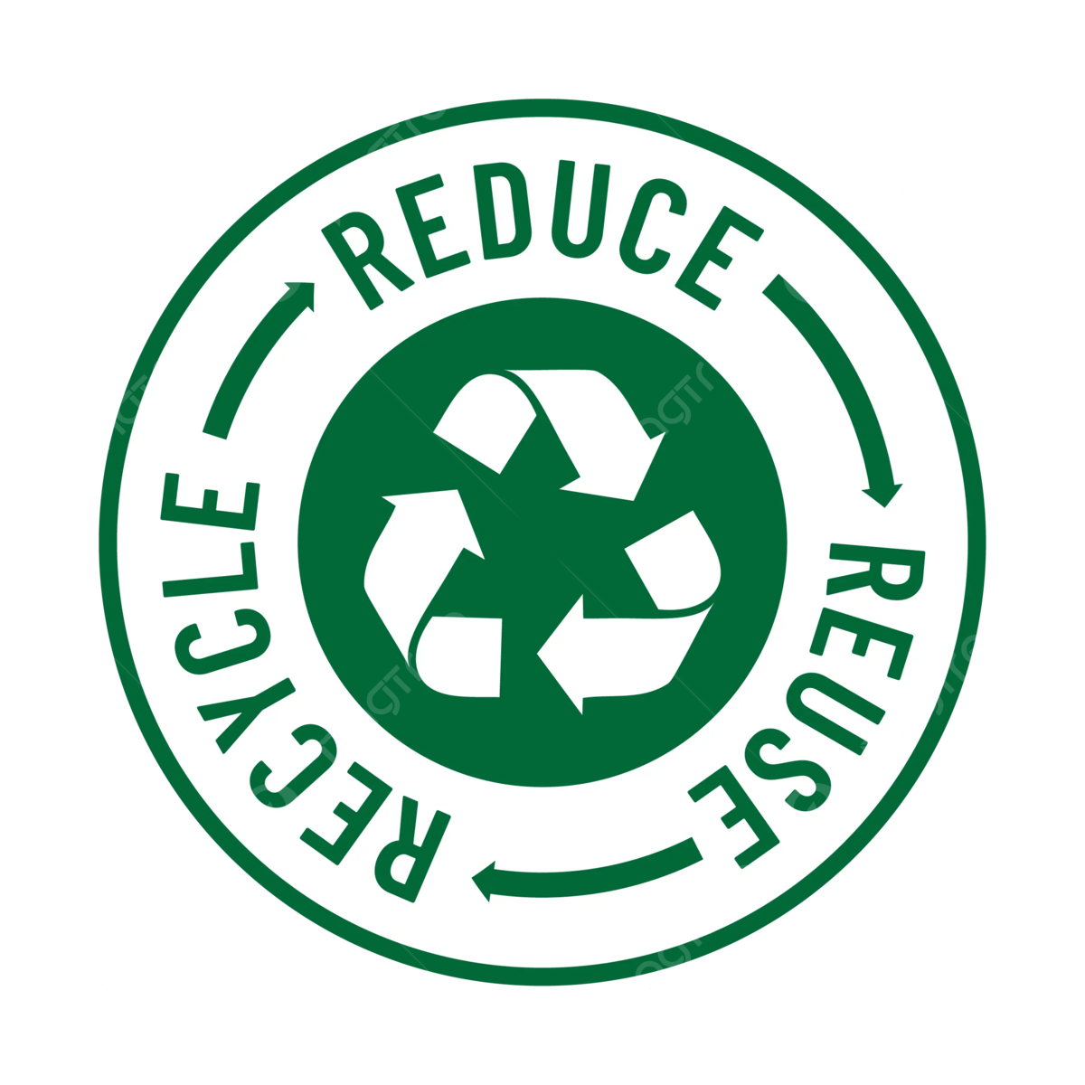 Circle Reduce Reuse Recycle Sticker With Icon Symbol And Green White - How To Reduce Swelling From Tight Bandage