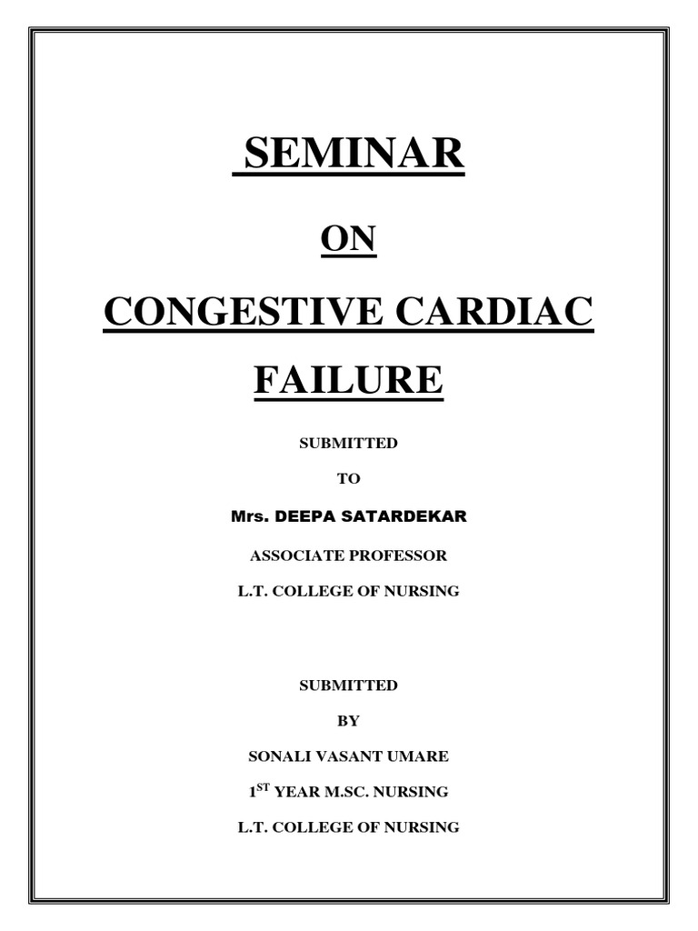 Congestive Heart Failure | PDF - Pathophysiology Of Congestive Heart Failure Pdf