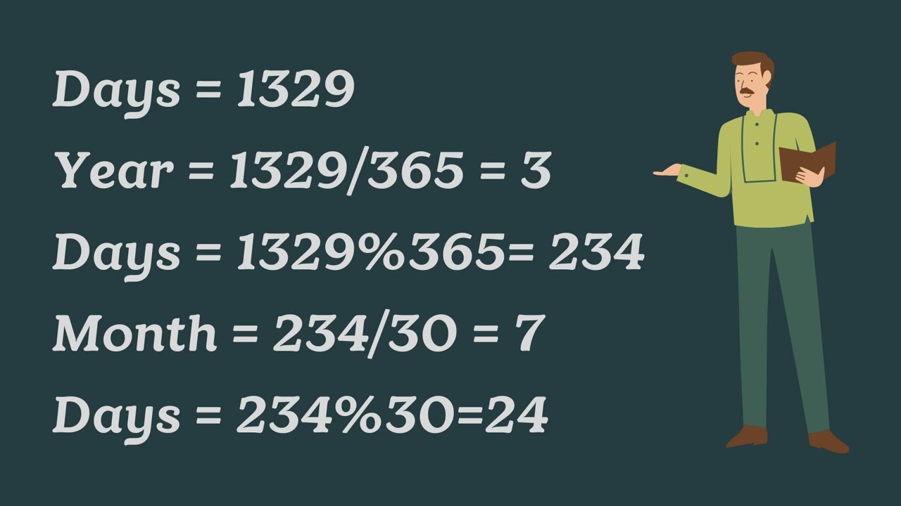 Conversion Of Days to Years, Months And Days || C Practical - YouTube - How Long Is 110 Days In Months