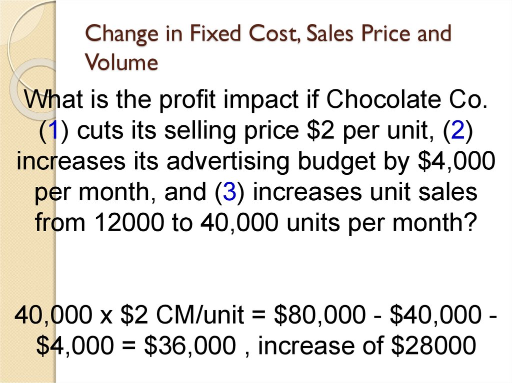 Cost-volume-profit (cvp) analysis - online presentation - Cost Changes In Proportion To Changes In Volume Of Activity