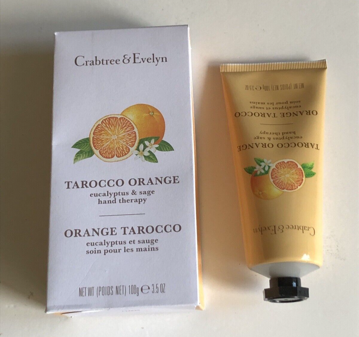 CRABTREE & EVELYN Tarocco Orange Eucalyptus & Sage Hand Therapy 3.5 oz - Crabtree And Evelyn Tarocco Orange Body Lotion