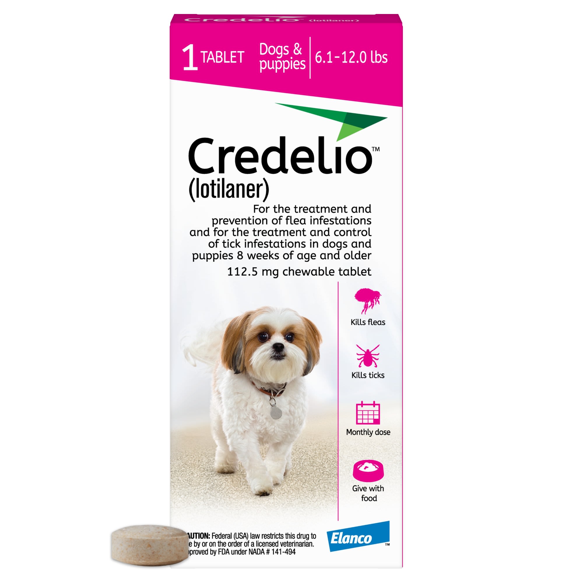 Credelio Chewable Tablet for Dogs 6.1-12 lbs, 1 Month Supply | Petco - How Much Is Credelio For Dogs