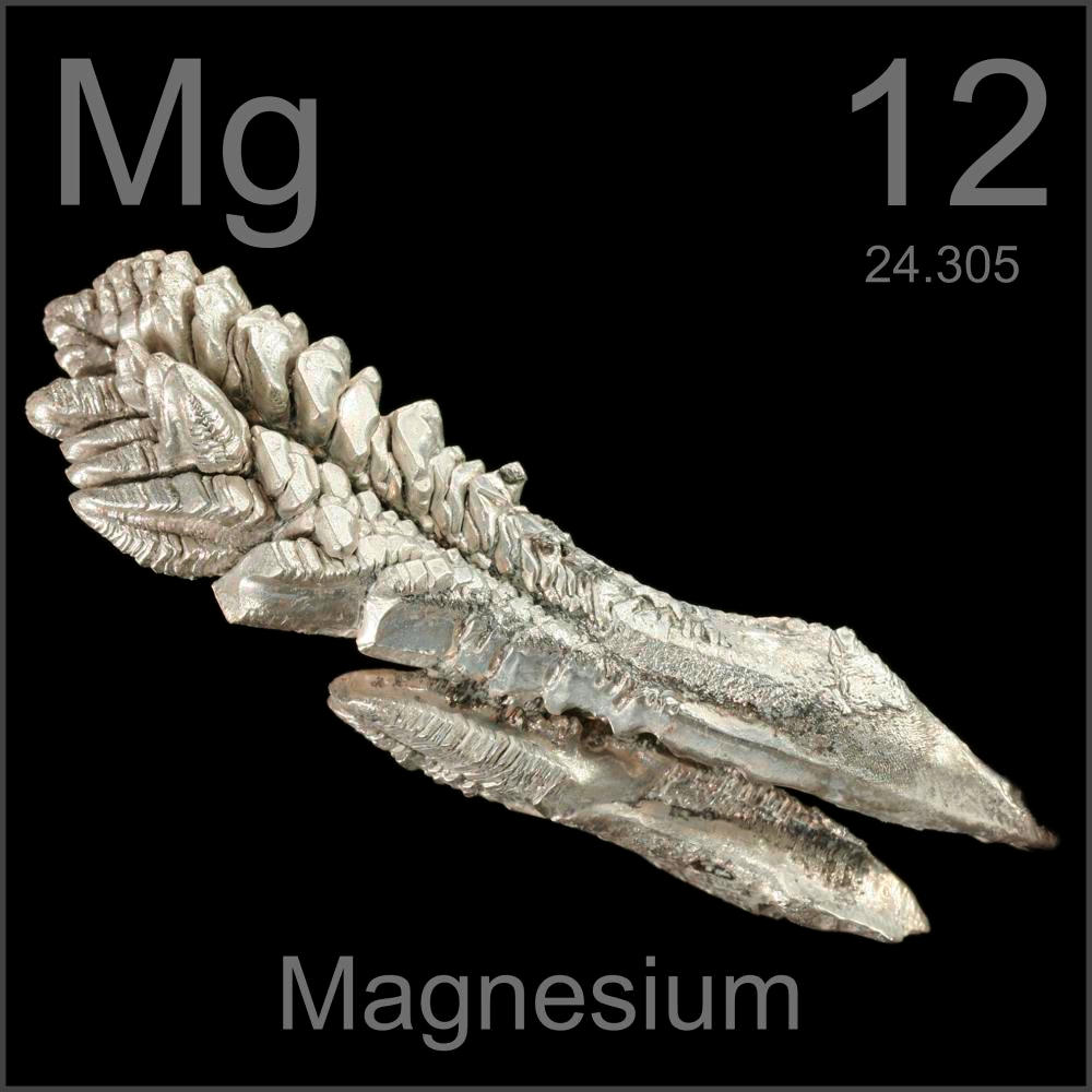 Crystal, a sample of the element Magnesium in the Periodic Table - Magnesium Absorption Is Enhanced By The Presence Of