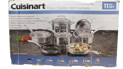 Cuisinart Classic Stainless Steel 11 Piece Cookware Set | eBay - Cuisinart 11 Piece Professional Stainless Steel Set