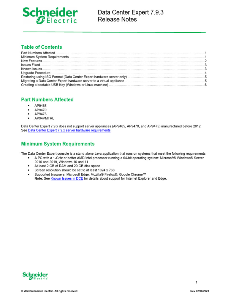 Schneider Data Center Expert Knowledge Base