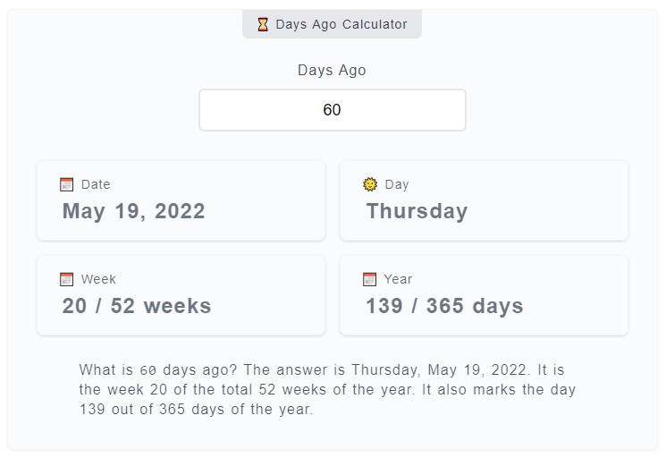 Days Ago Calculator - How Many Days Ago Was March 31st