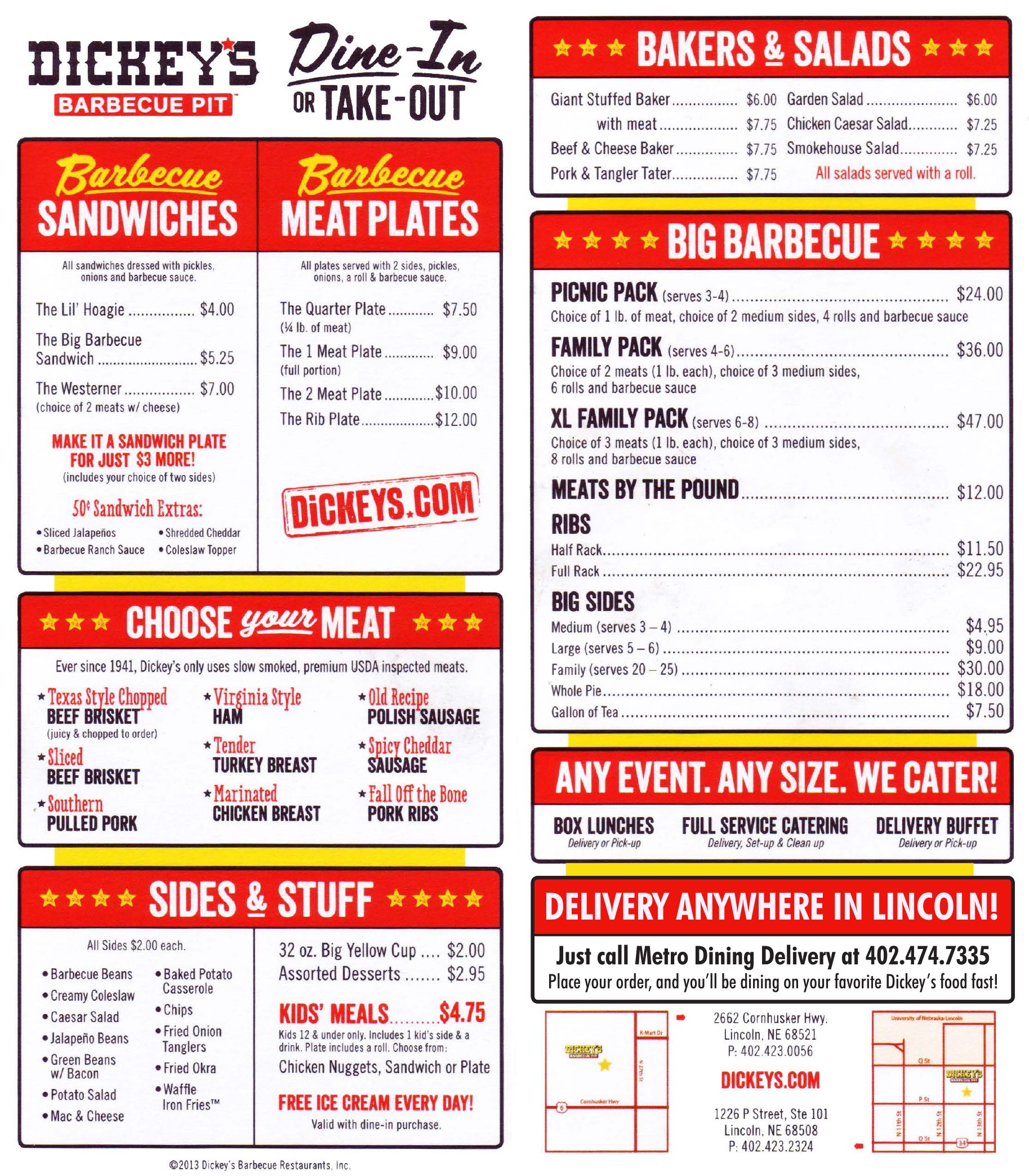 Dickey's Barbecue Pit Grand Junction Menu