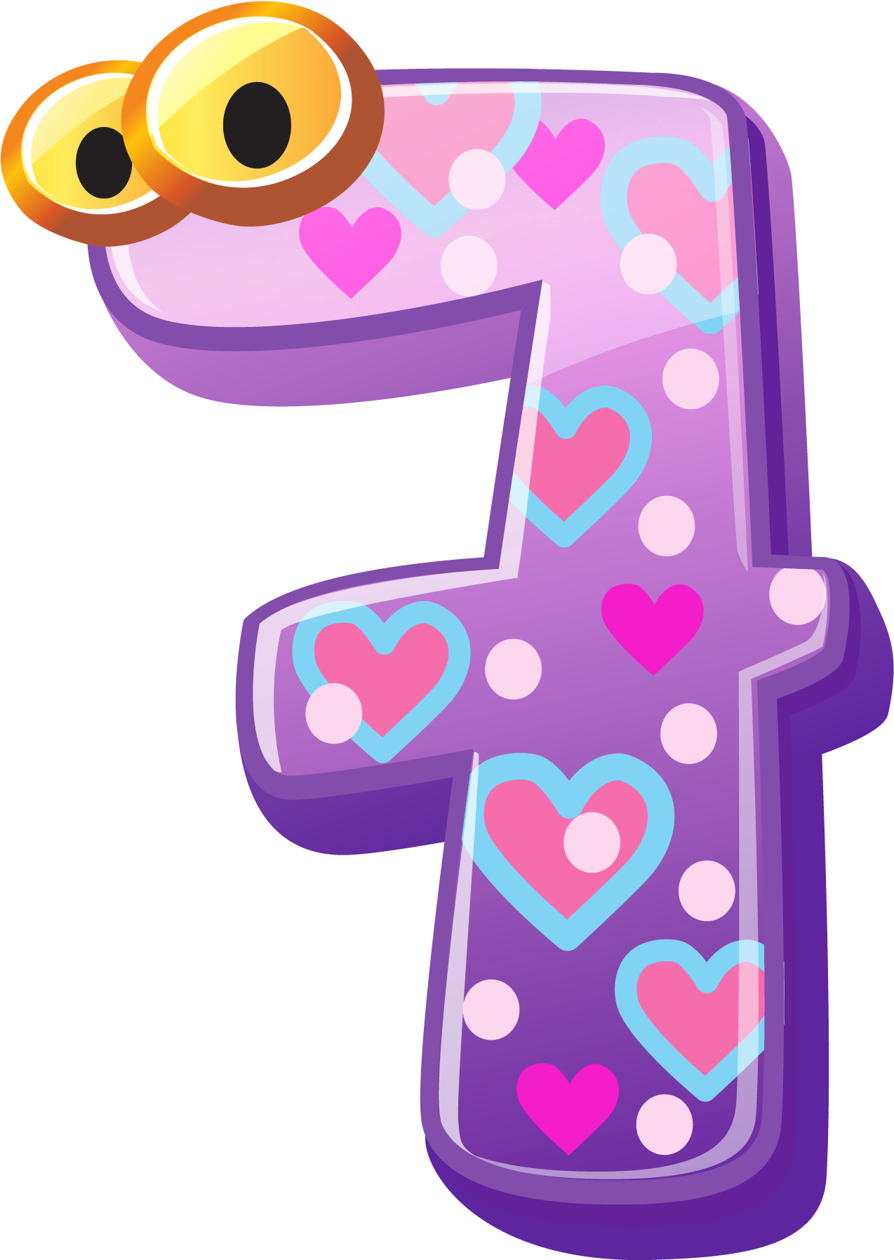 Download Animated Number Onewith Heartsand Eyes | Wallpapers.com - 1 Billion Divided By 2 Million