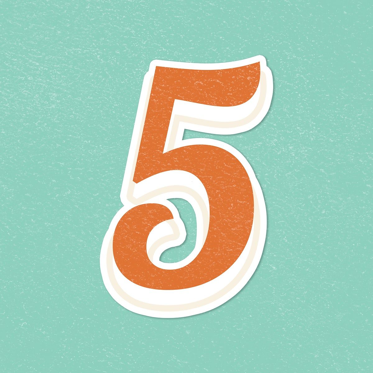 Download free psd image of retro number 5 bold typography font sticker - 5 Letter Words That Begin With Ni