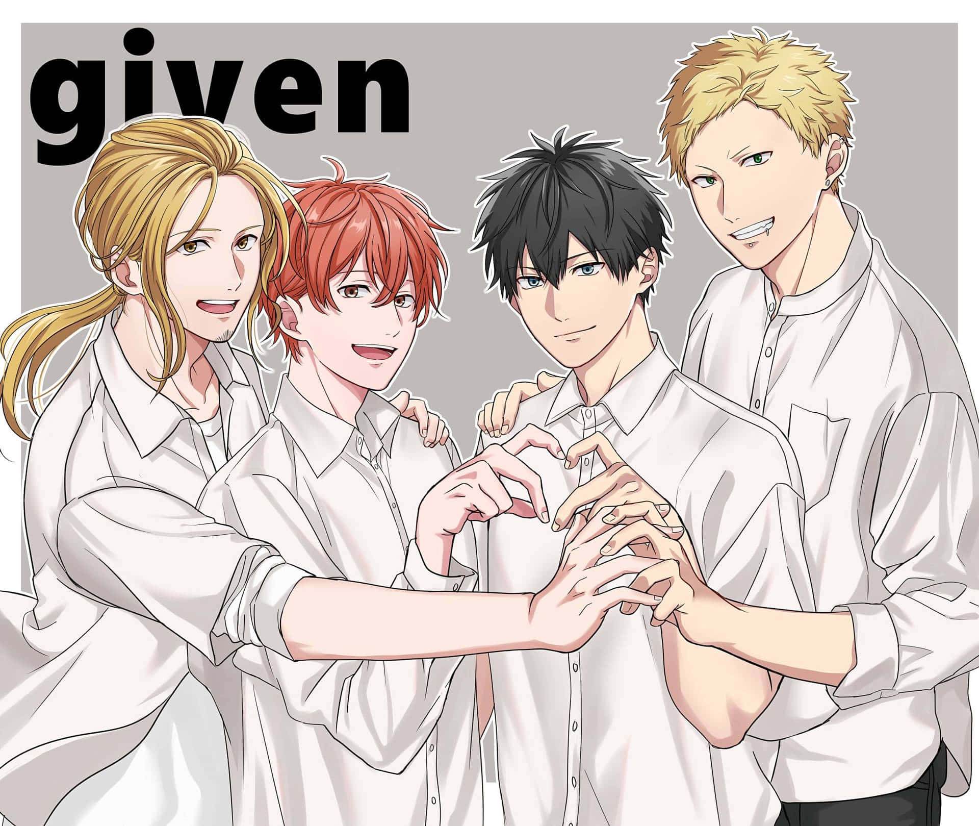 Download Given Anime Band Doing Finger Hearts Wallpaper | Wallpapers.com - Given The Following Year 9 Selected Balance Sheet Data