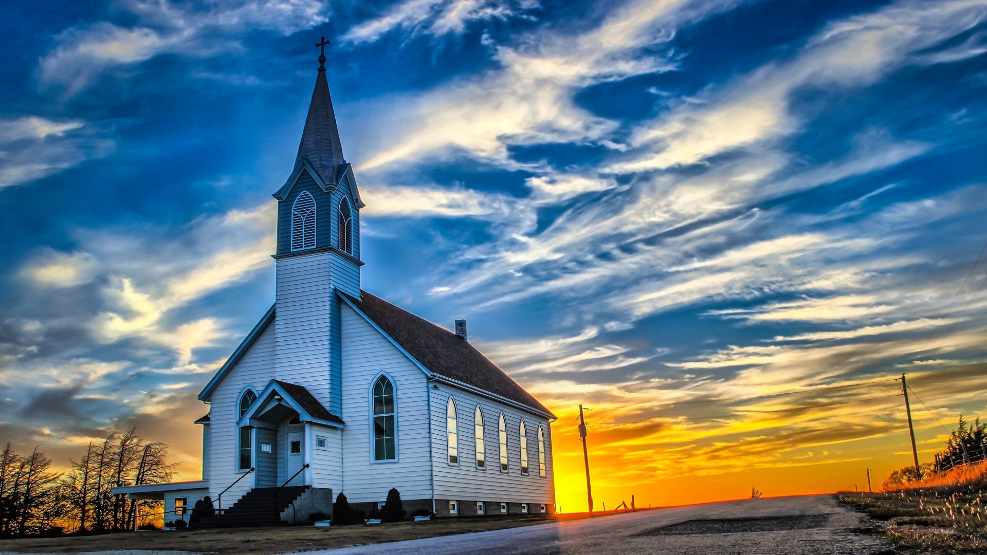Download Sunset Religious Church 4k Ultra HD Wallpaper - Church's Texas Chicken Original Chicken Sandwich