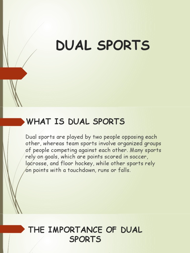 Individual Vs Dual Sports And The Components Of Each