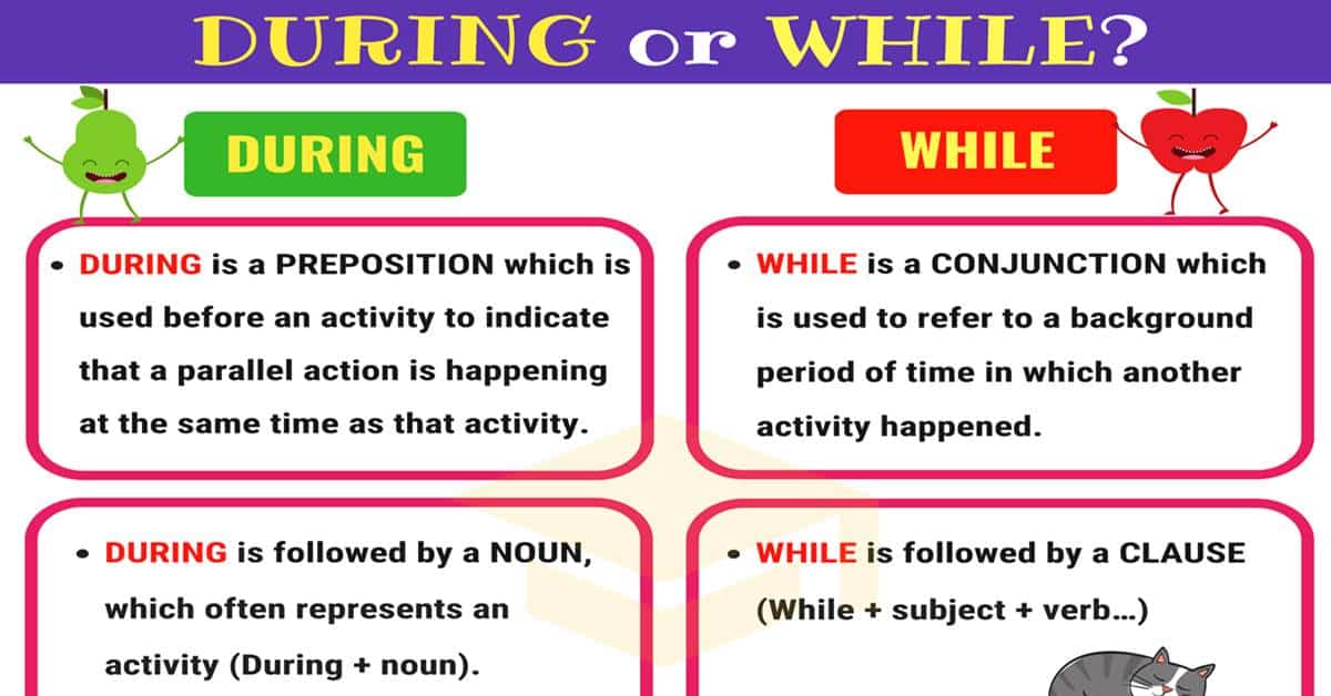 During vs. While: Avoiding Common Mistakes • 7ESL - During Close Vision The Ciliary Muscle Is
