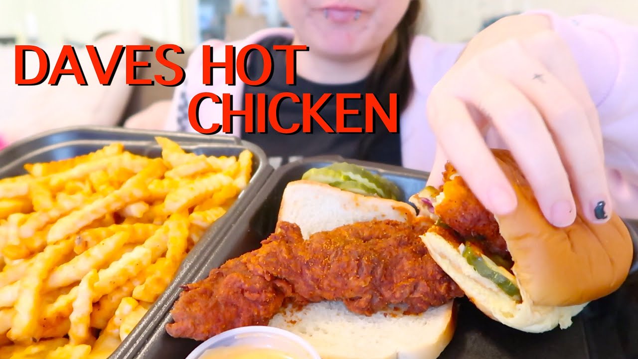 EATING DAVES HOT CHICKEN | FRIES, CAULIFLOWER SLIDER, SPICY CHICKEN - Dave's Hot Chicken 2 Sliders With Fries Calories