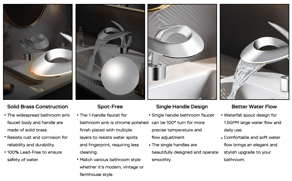 Elegant Bathroom Sink Faucet with Waterfall Spout, Single Hole Vanity - Single Family Homes For Sale In Columbus Indiana