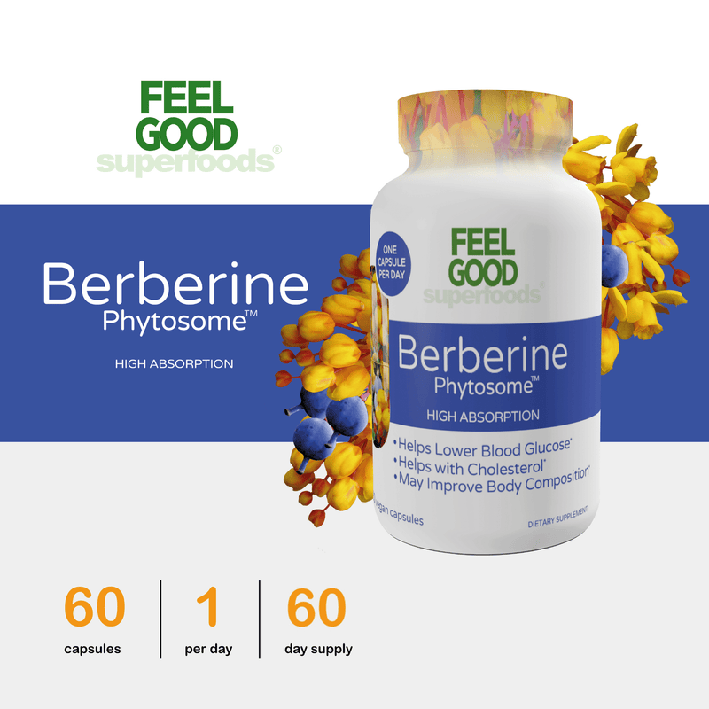 Feel Good Superfoods Berberine Phytosome High Absorption 120 Vegan Capsules