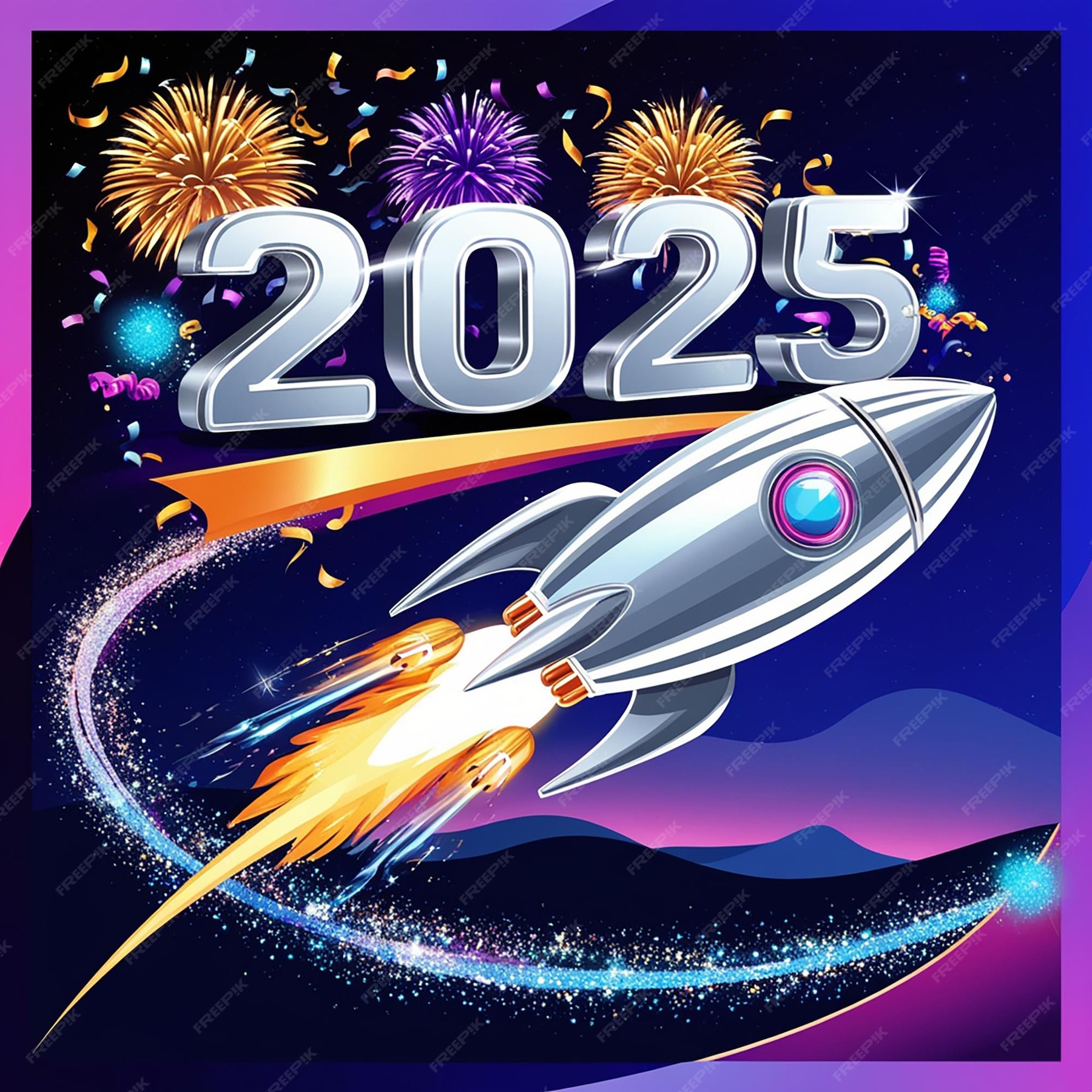 Feliz ano novo 2025 começo e lançado fundo 2025 número com foguete - 2025 Sparkling Days Ahead Diamond Art Calendar