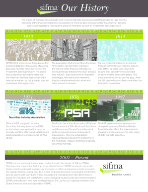 Fillable Online The origins of the Securities Industry and Financial - Securities Industry And Financial Markets Association Sifma
