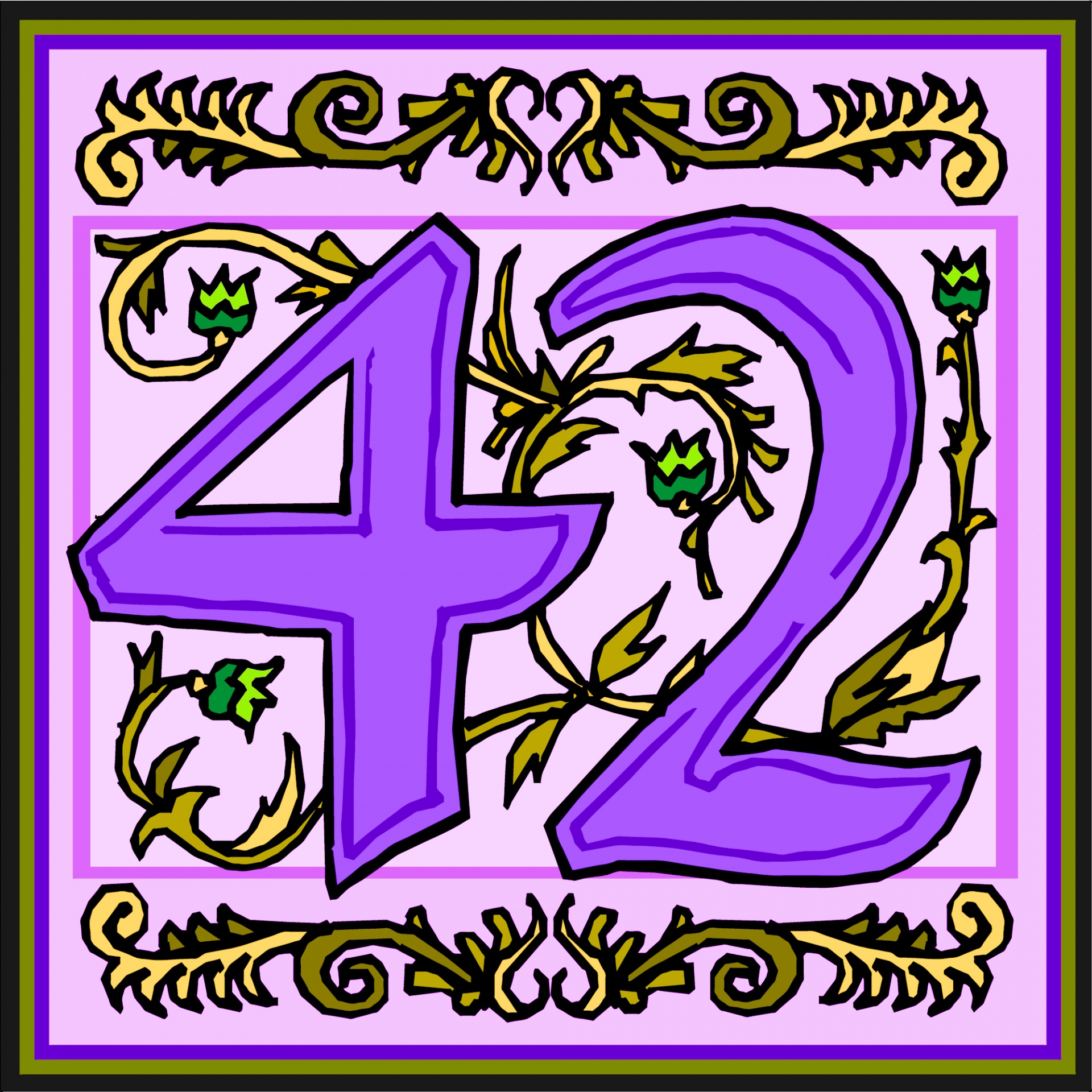 Flowery Purple Number 42 Free Stock Photo - Public Domain Pictures - 42 500 A Year Is How Much An Hour