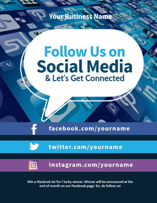Follow Us on Social Media Flyer Template | PosterMyWall - Follow Us On Social Media Flyer