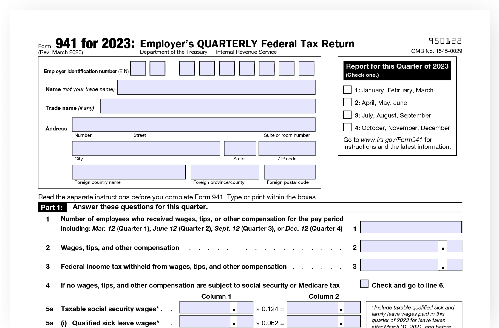 Form 941 Irs 2023 - Printable Forms Free Online - Can 941 X Be Filed Electronically
