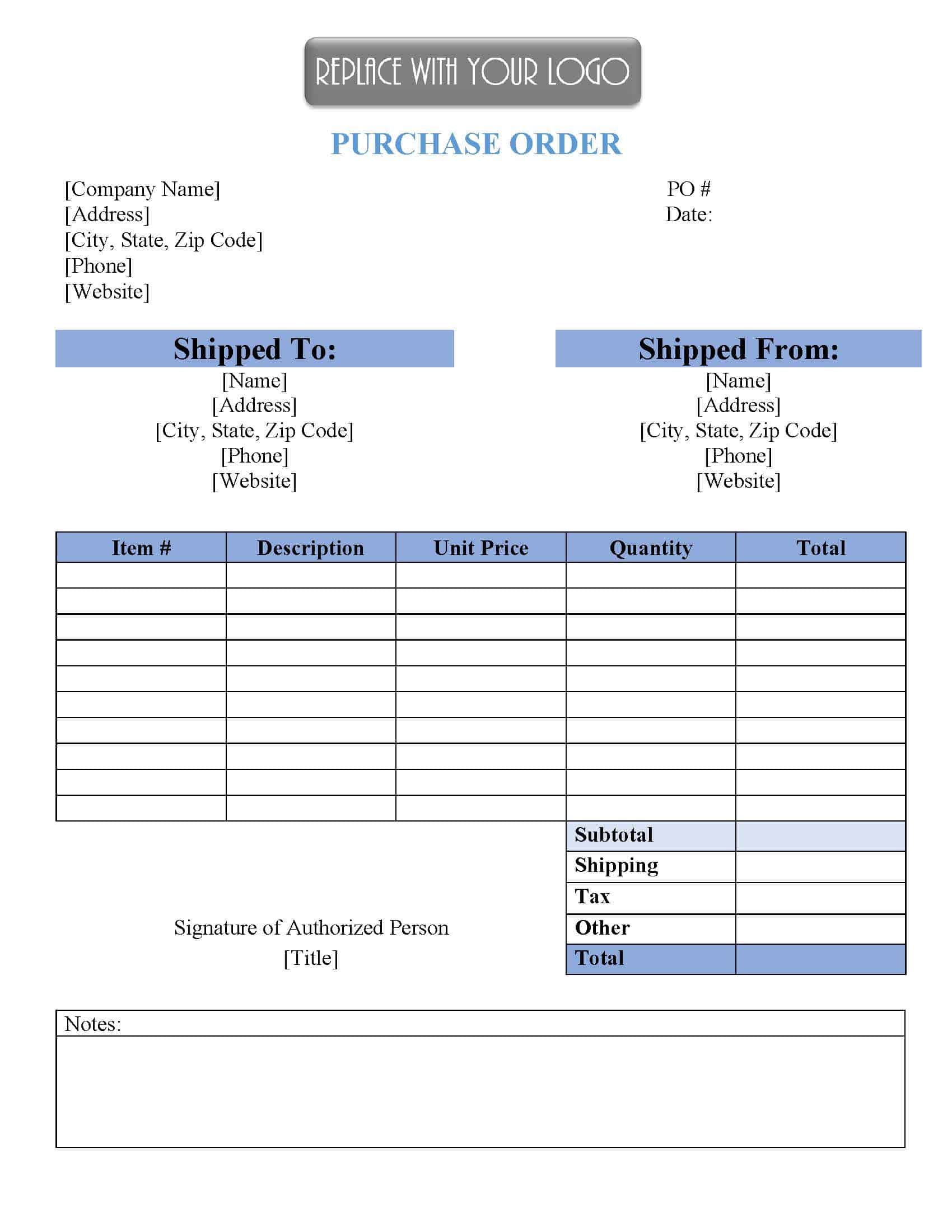 FREE Purchase Order Template | Instant Download - Purchase New Direction Weight Loss Products