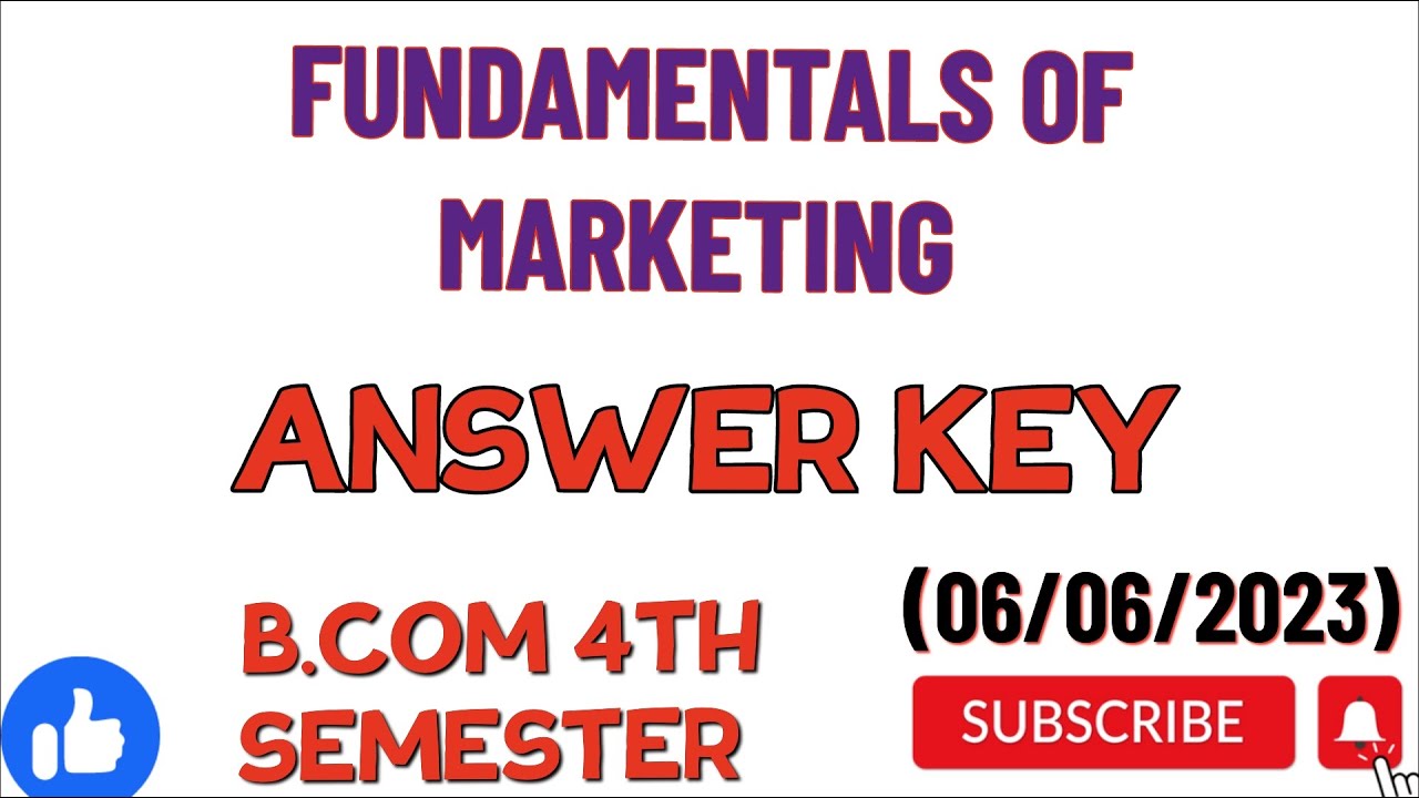 FUNDAMENTALS OF MARKETING ANSWER KEY - YouTube - Chapter 1 Marketing Is All Around Us Answer Key