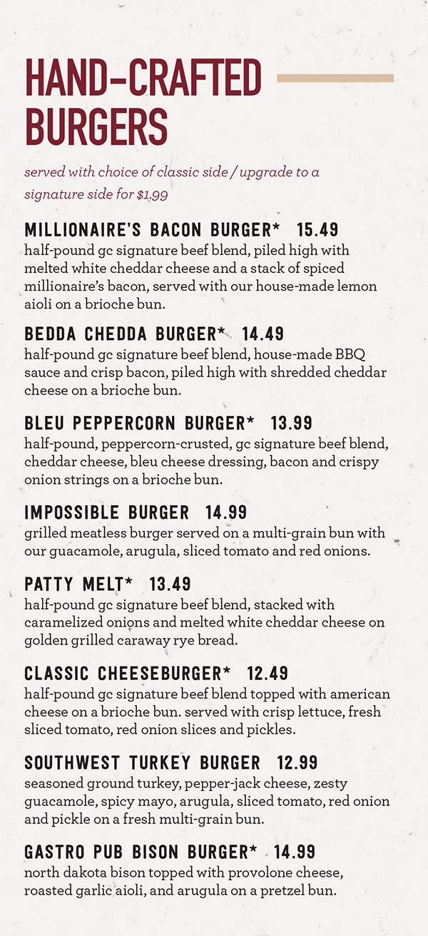Granite City Dinner Menu | Order Online | Delivery | Lincoln NE | City - Granite City Food And Brewery Lincoln Menu