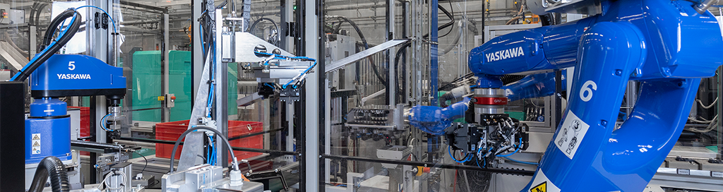 Highly automated production of several million connectors - Yaskawa Electric Corporation Samsung Production Line