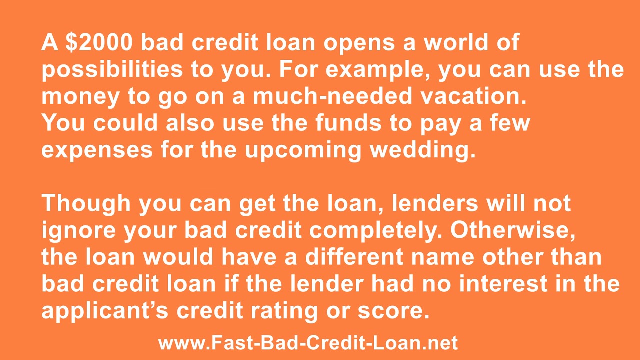 How Can You Get A Loan Of $2000 With Bad Credit - YouTube - Need 1200 Loan With Bad Credit