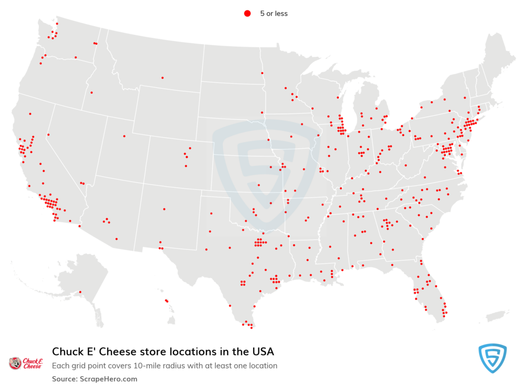 How Many Chuck E Cheese Locations Are There