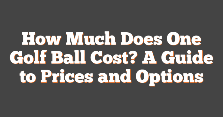 How Much Does One Golf Ball Cost