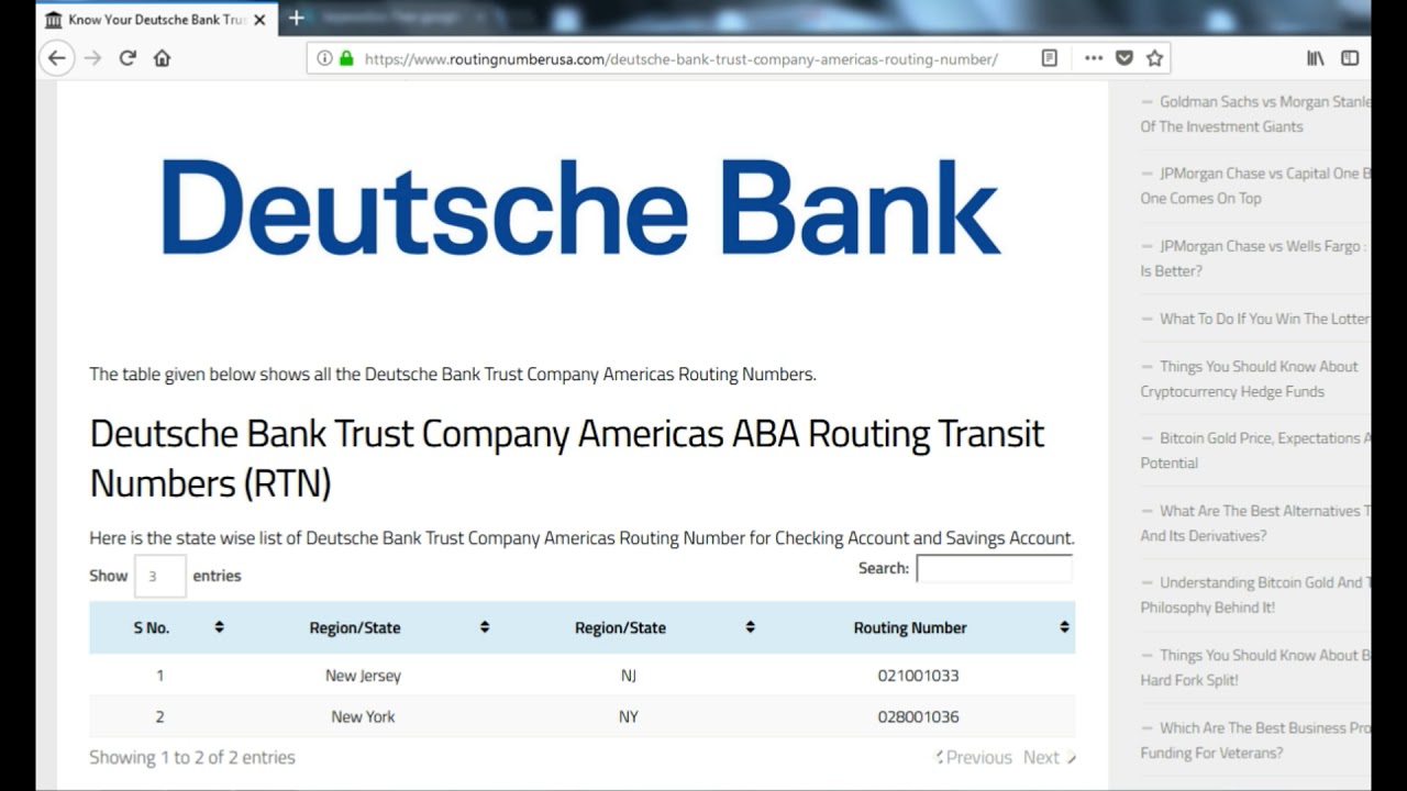 Deutsche Bank Trust Company Americas Address