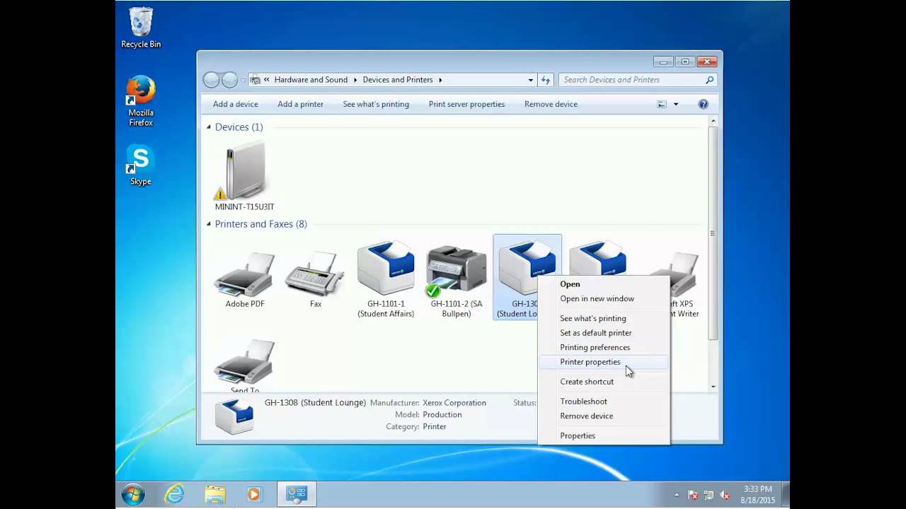 Set Default Printer For All Users