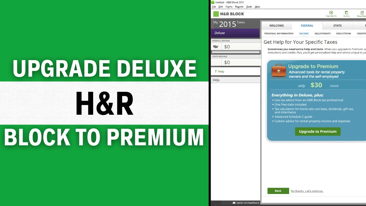 How to Upgrade H&R Block Deluxe to Premium (Full Guide) - YouTube - What Is Extended Download Service For H & R Block