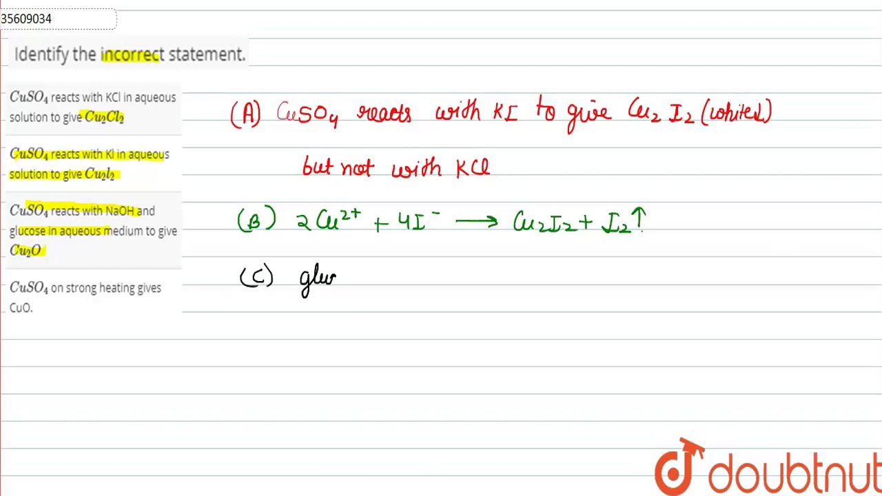 Identify The Correct And Incorrect Statements.