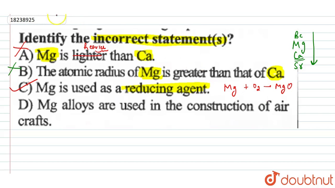 Identify the incorrect statement(s)? - YouTube - Identify The Correct And Incorrect Statements.