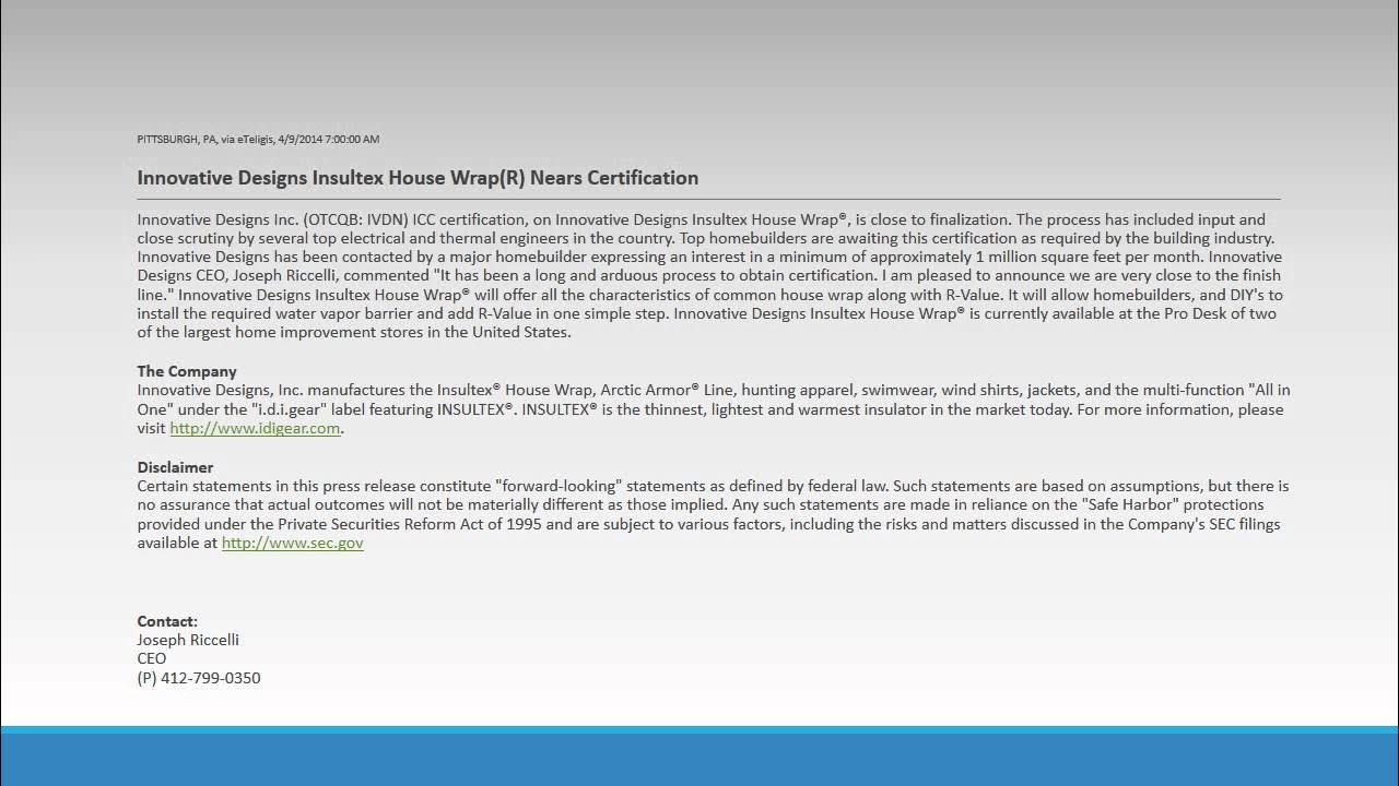 Innovative Designs Insultex House Wrap(R) Nears Certification - YouTube - Insultex House Wrap Where To Buy